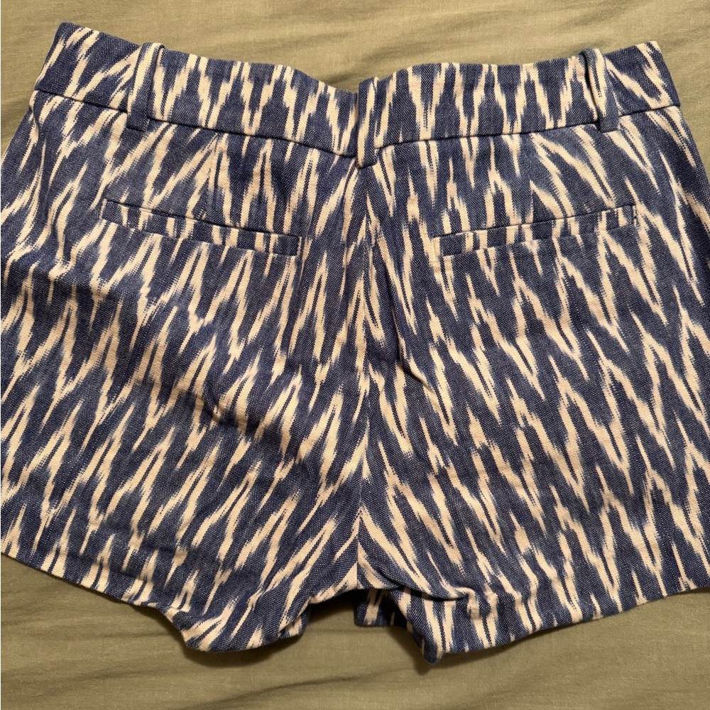 Patterned Blue and Cream Women's Shorts